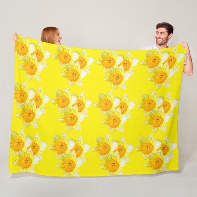 Cobertor De Velo Daffodils do Ouro Sunburst, Lge Fleece Blanket (In Situ)