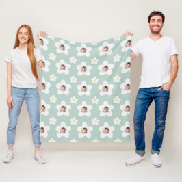 Cobertor De Velo Daisy boho retro turquoise amarelo