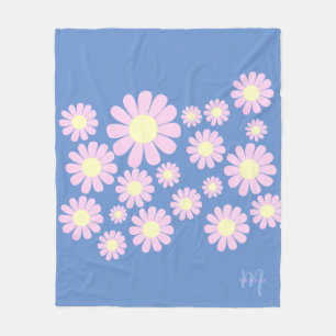 Cobertor De Velo Daisy Pink Blue