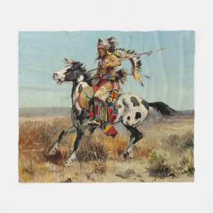 Cobertor De Velo "Dakota Chief" Western Art de Charles M Russell