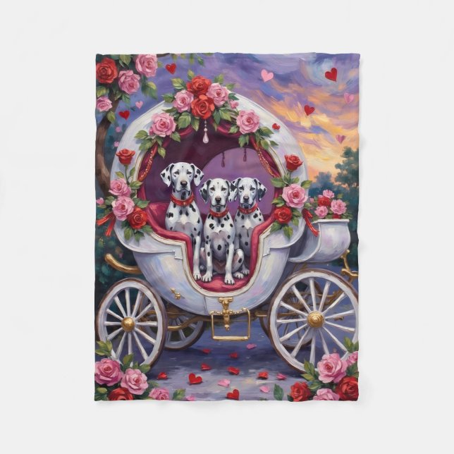 Cobertor De Velo Dalmatian Dog Valentine's Day  (Frente)