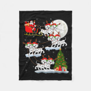 Cobertor De Velo Dalmatiano Feminino Papai Noel Trenó Voador Magia 