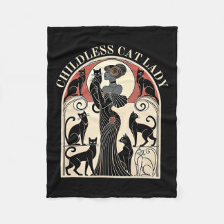 Cobertor De Velo Damas de Gato sem Filhos Carma de Gato Retro Engra