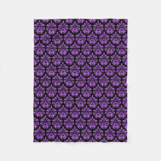 Cobertor De Velo Damasco gótico preto e roxo