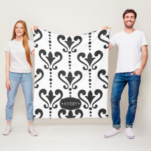 Cobertor De Velo Damasco preto-e-branco legante personalizado