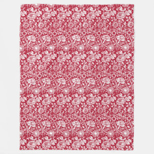 Cobertor De Velo Damasco, vermelho e branco do cravo de Nouveau da