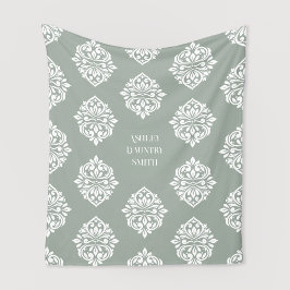 Cobertor De Velo Damask Ambience Pale Olive