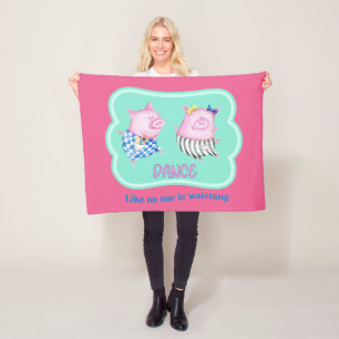 Cobertor De Velo Dança Como se ninguém estivesse assistindo porcos