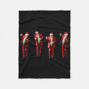 Cobertor De Velo Dança Divertida Trump Papai Noel Natal Xmas Pijama