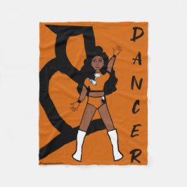 Cobertor De Velo Dançarina Fleece Blanket Laranja e Preto