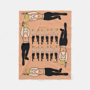 Cobertor De Velo Dançarina Fleece Blanket Peach e Black