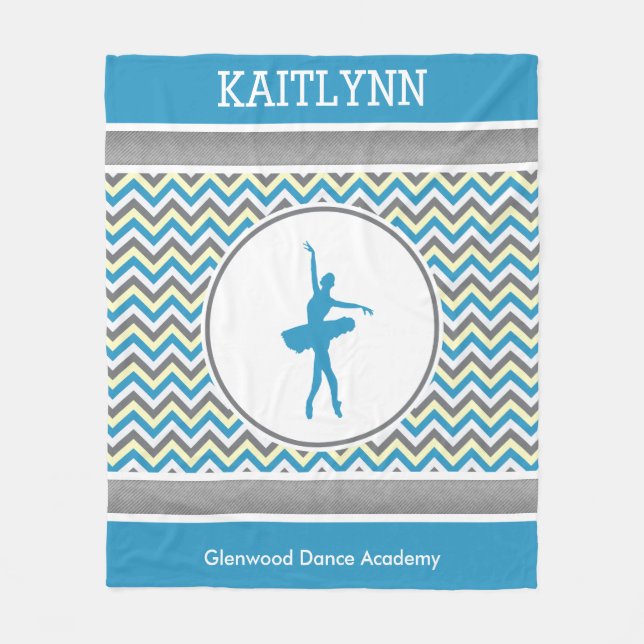 Cobertor De Velo Dançarino azul de Chevron personalizado (Frente)
