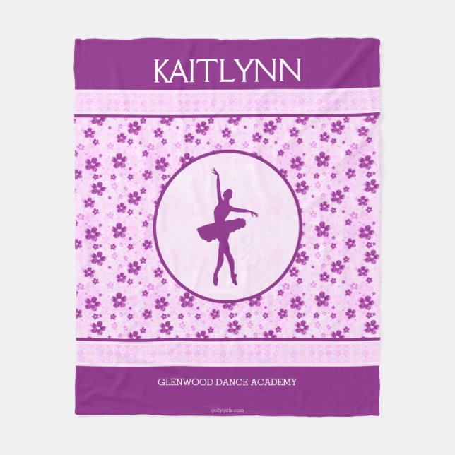Cobertor De Velo Dançarino de balé personalizado Purple Heart (Frente)