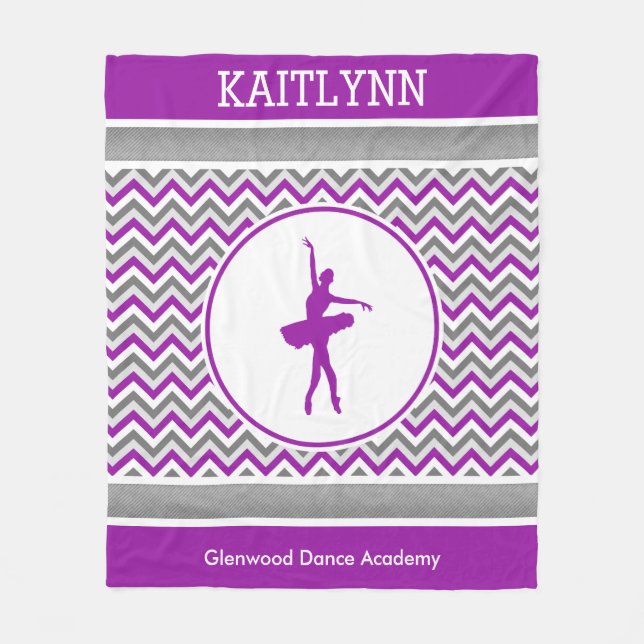 Cobertor De Velo Dançarino roxo de Chevron personalizado (Frente)