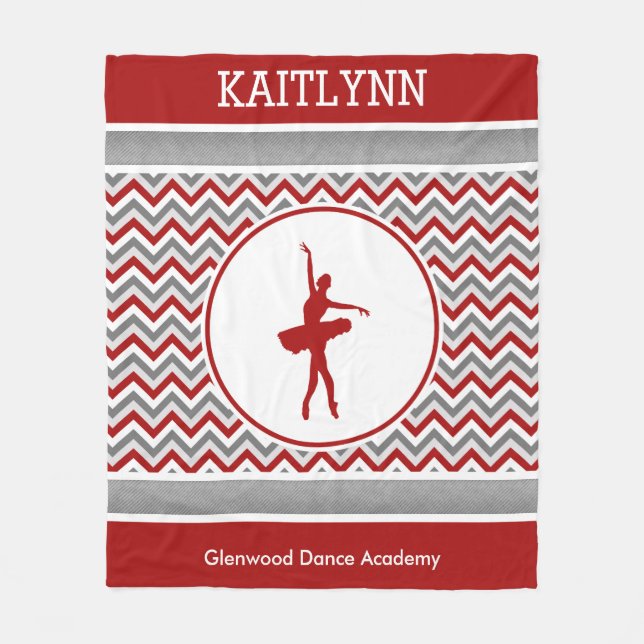 Cobertor De Velo Dançarino vermelho de Chevron personalizado (Frente)