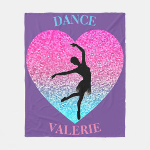 Cobertor De Velo Dance Fleece Blanket com Nome Personalizado