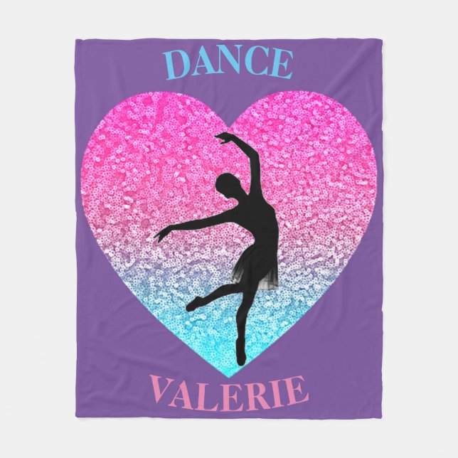 Cobertor De Velo Dance Fleece Blanket com Nome Personalizado (Frente)