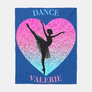 Cobertor De Velo Dance Fleece Blanket com Nome Personalizado