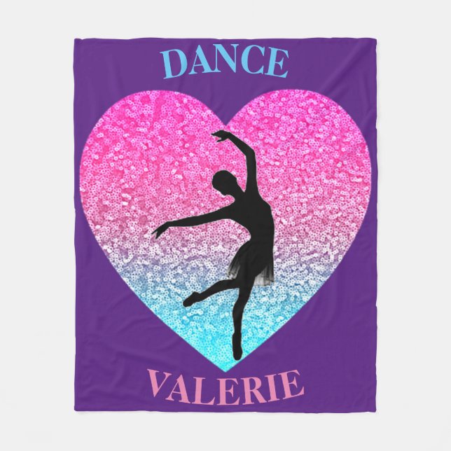 Cobertor De Velo Dance Fleece Blanket com Nome Personalizado (Frente)