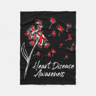 Cobertor De Velo Dandelion Red Ribbon Flói Awarene Doença Cardíaca