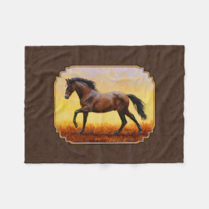 Cobertor De Velo Dark Bay Running Horse Brown