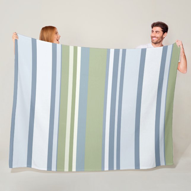 Cobertor De Velo Dark Pastel Blue and Spring Rain Stripes (In Situ)