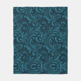 Cobertor De Velo Dark teal floral damask pattern
