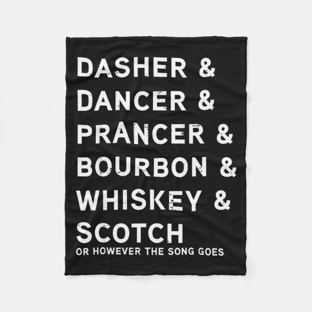 Cobertor De Velo Dasher Dancer Prancer E Bourbon Whiskey Engraçado  (Frente)