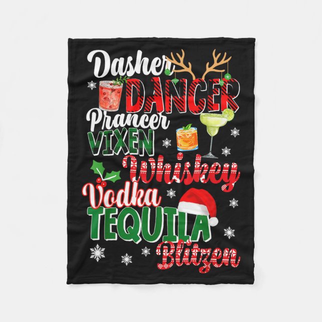 Cobertor De Velo Dasher Dancer Prancer Vixen Moscato Vodka Tequila  (Frente)