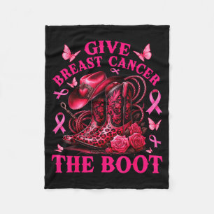 Cobertor De Velo Dê ao Câncer de Mama o Boot Cowgirl Conscientizaçã