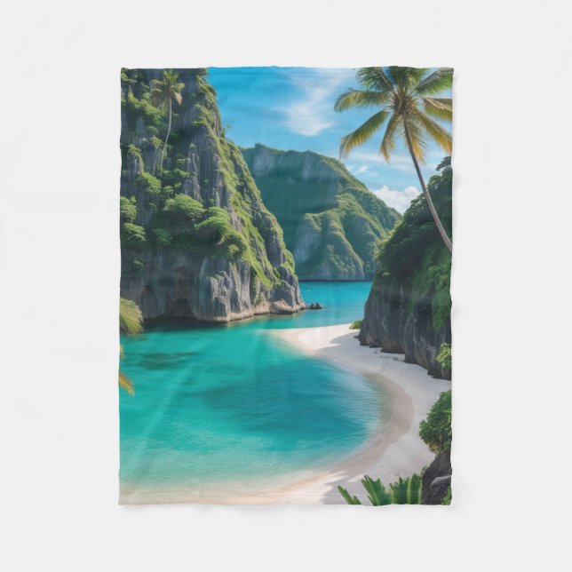 Cobertor De Velo "De Cove a Couch: Uma Fatia de Felicidade Tropical (Frente)