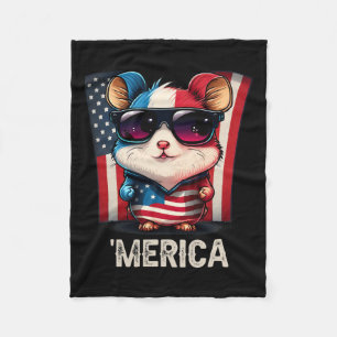 Cobertor De Velo De Julho Patriótico Hamster Merica