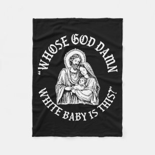 Cobertor De Velo De Quem é Este Bebê Branco de Deus Natal Divertido