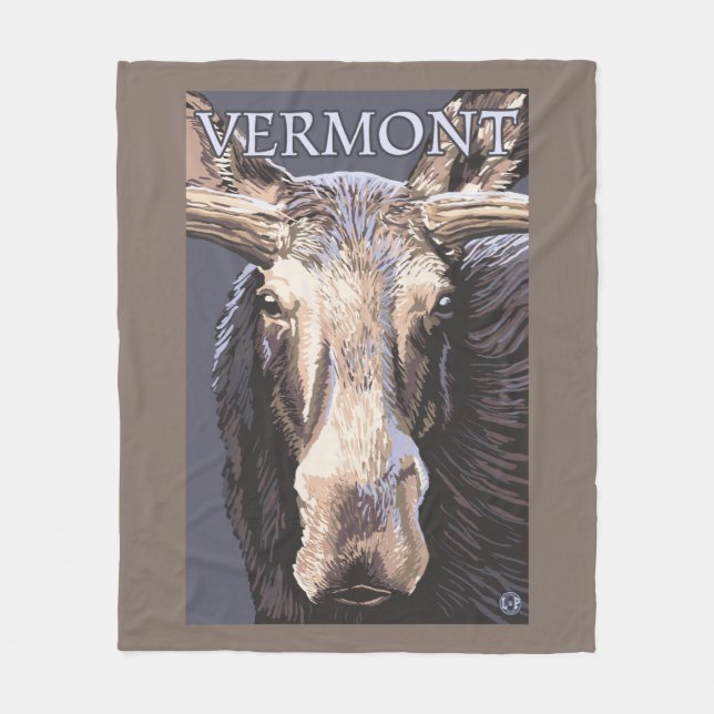 Cobertor De Velo De VermontMoose fim acima (Frente)