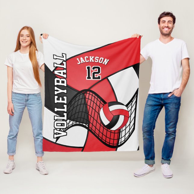 Cobertor De Velo 🏐 de vôlei em vermelho, branco e preto (In Situ)