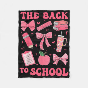 Cobertor De Velo De Volta À Escola Pink Coquette Pencil Pencit Book