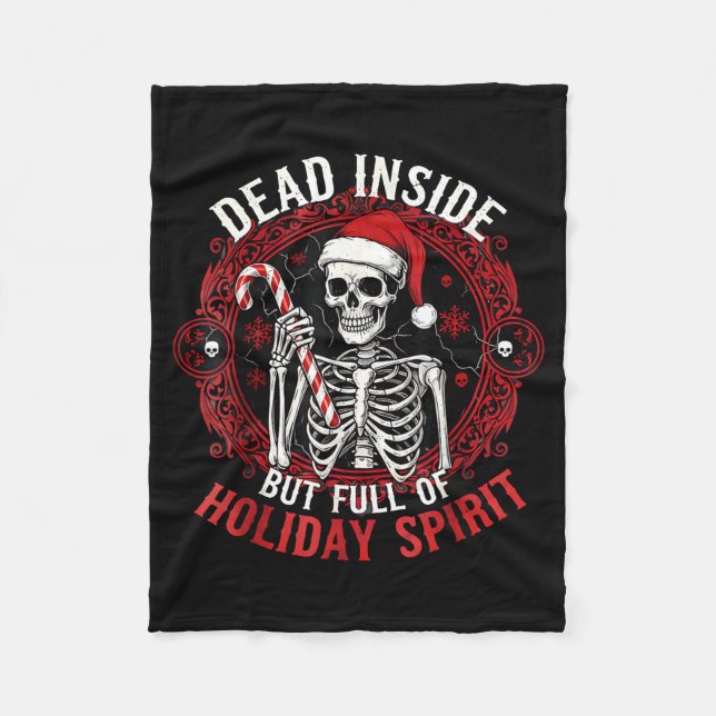Cobertor De Velo Dead Inside But Full Of Holiday Srit – Funny Skele (Frente)