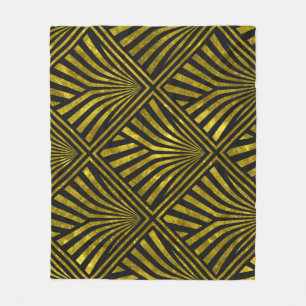 Cobertor De Velo Deco Glam: Padrão Dourado e Preto