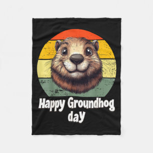 Cobertor De Velo Decorações Divertidas do Dia da Marmota 2025 Retro