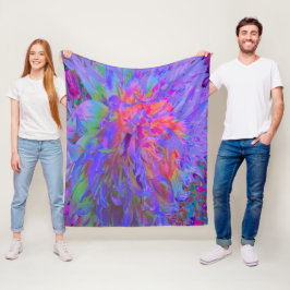 Cobertor De Velo Decorativa Psicodélica Elegante Dahlia Flower