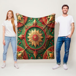 Cobertor De Velo Decorative Red Green Fleece Blanket