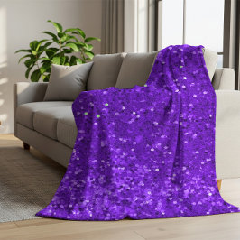 Cobertor De Velo Deep Purple Glam Faux Glitter Pattern