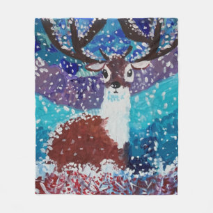 Cobertor De Velo Deer Painting