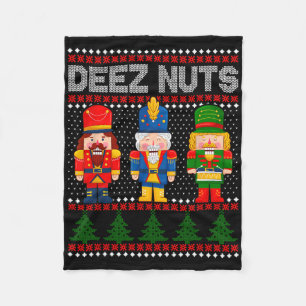 Cobertor De Velo Deez Nuts Quebra-Nozes Diversão Natal Feio