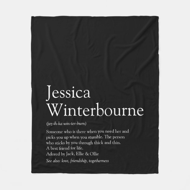 Cobertor De Velo Definição BFF Preto e Branco Personalizado (Frente)