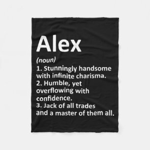 Cobertor De Velo Definição de Alex Nome Personalizado Aniversário D