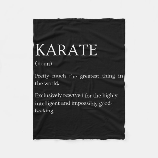 Cobertor De Velo Definição de Karate - Explicação Engraçada e Sarcá (Frente)