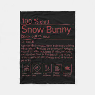 Cobertor De Velo Definição de Snow Bunny Engraçado Têxtil Tendência