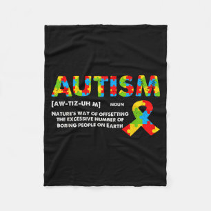 Cobertor De Velo Definição Engraçada de Autismo - Mês de Conscienti
