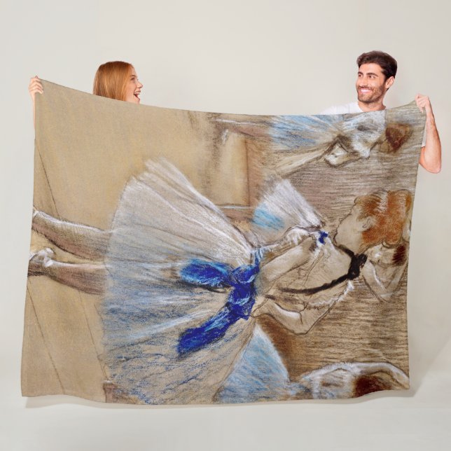 Cobertor De Velo Degas Dancer with Blue Ribbon   Fleece Blanket (In Situ)